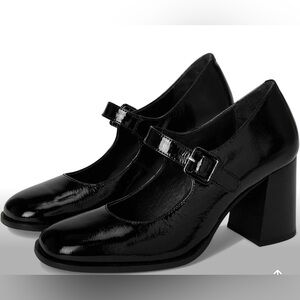 Black Patent Leather Mary Jane Heels